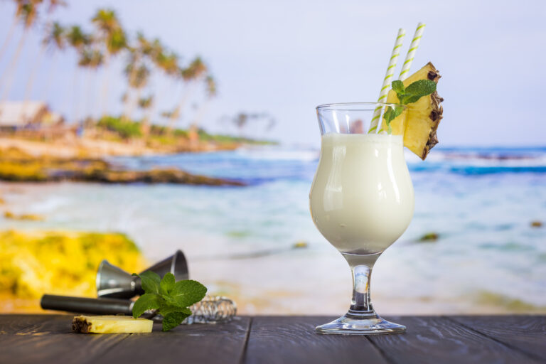 Cold pina colada cocktail